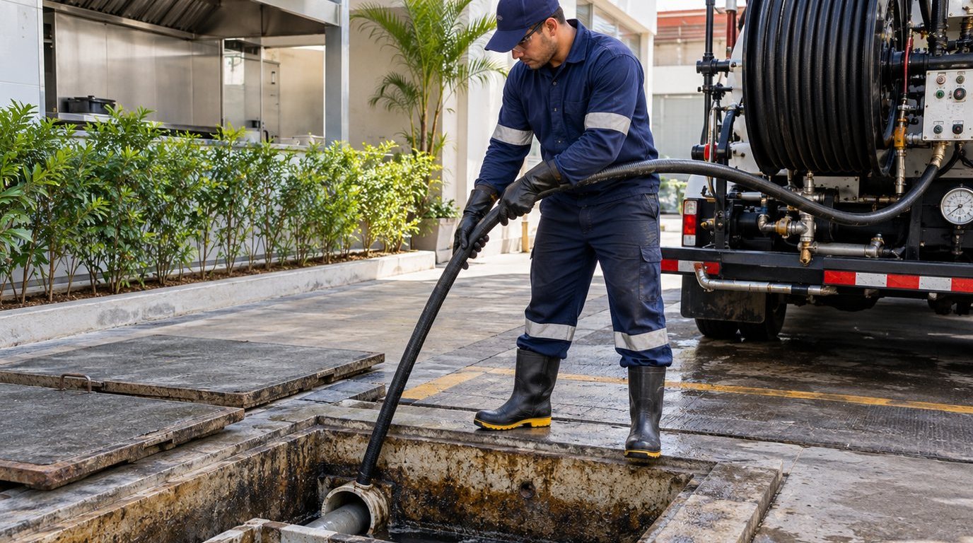 Hidrojateamento de Caixa de Gordura em Marília‑SP