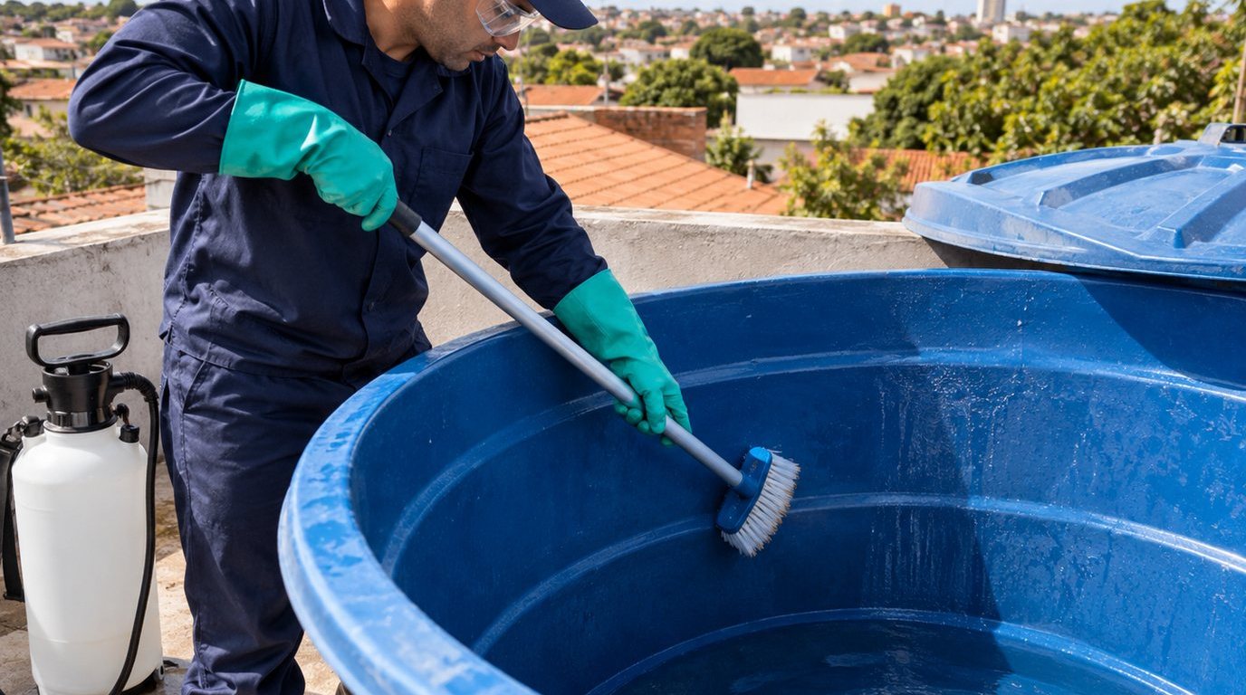 Higienização e Desinfecção da Caixa d'Água em Marília‑SP