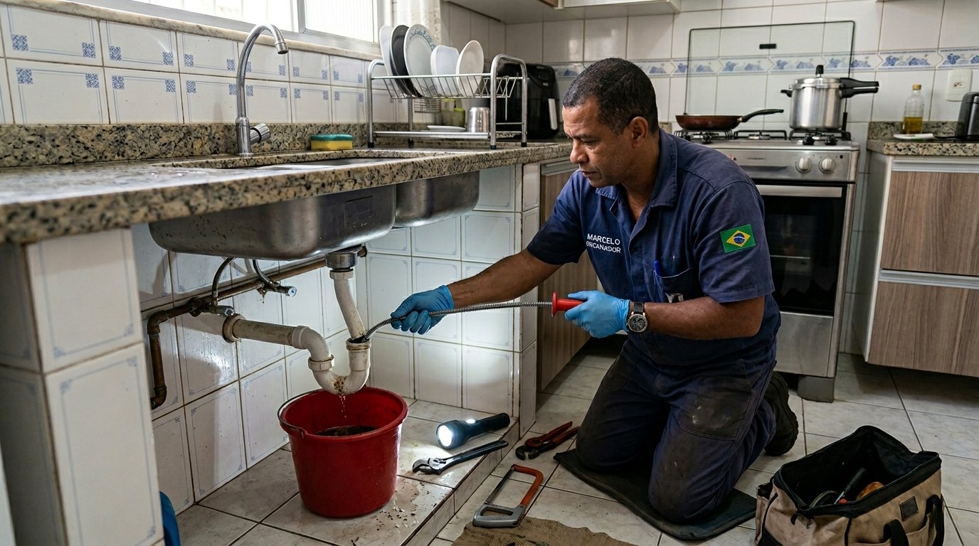 Ligação da Pia da Cozinha em Marília‑SP