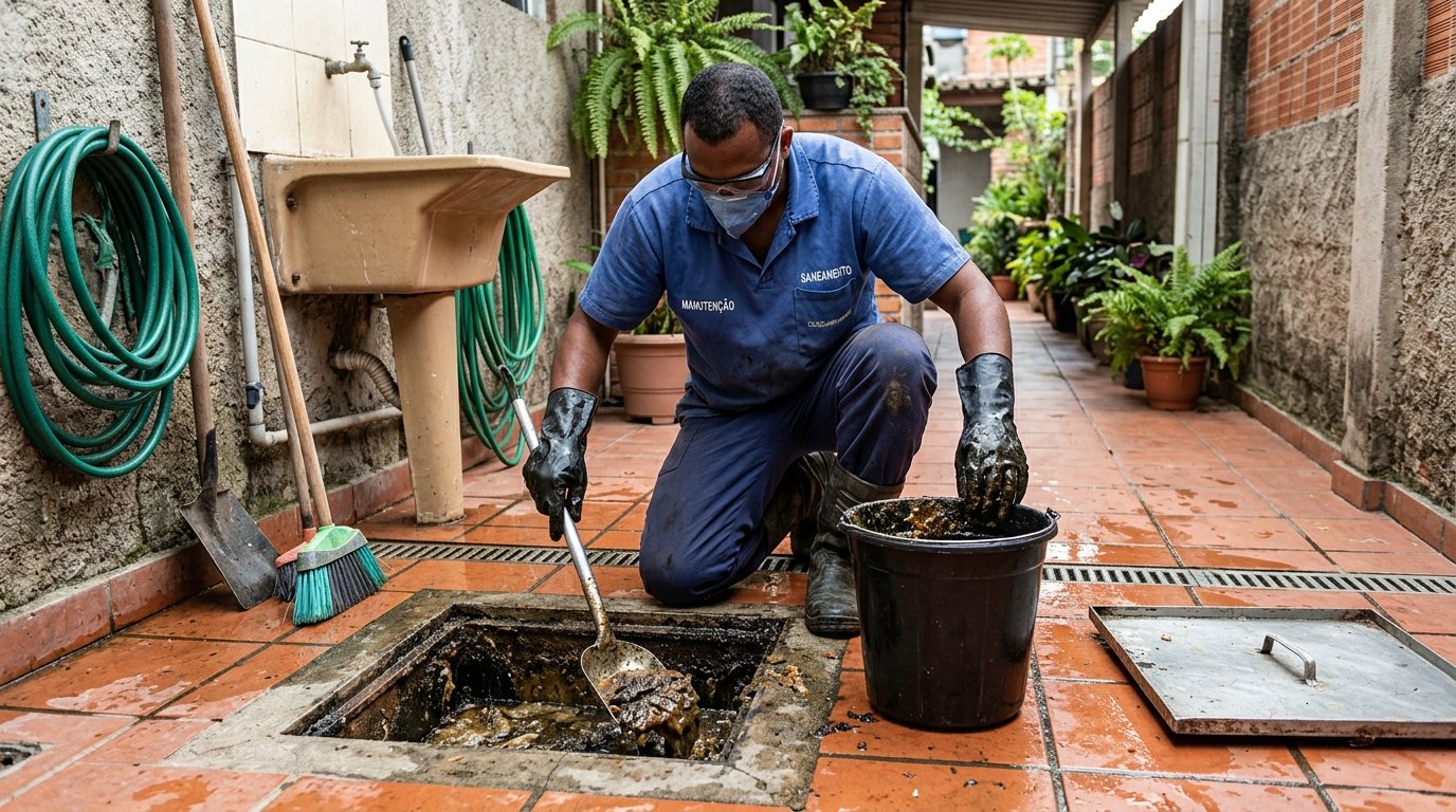 Limpeza de Caixa de Gordura Comercial em Marília‑SP