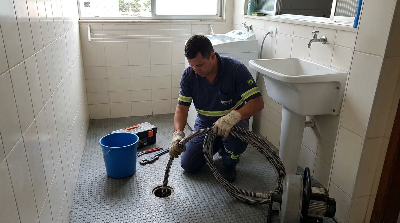 Ponto de Esgoto na Lavanderia em Marília‑SP